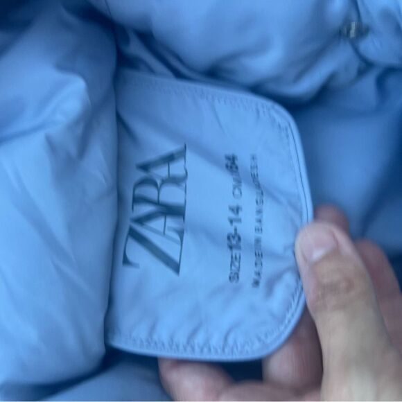 Zara Kids Sky Blue Puffer Coat winter coat size 13-14 years old warm cozy preppy - Picture 4 of 5
